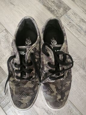 Vans Camo Canvas Sneakers in Olive Green